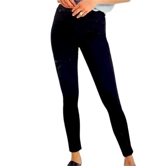 MADEWELL 9” High Rise Skinny Cotton Pants in Classic Black Size 28 - Picture 3 of 11